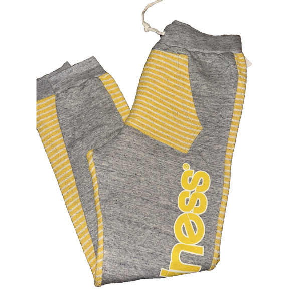 NEW HAPPINESS Jogger Sweat Pants SZ 13-14 Los Angeles NWT Gray Heather/Yellow - Picture 1 of 6